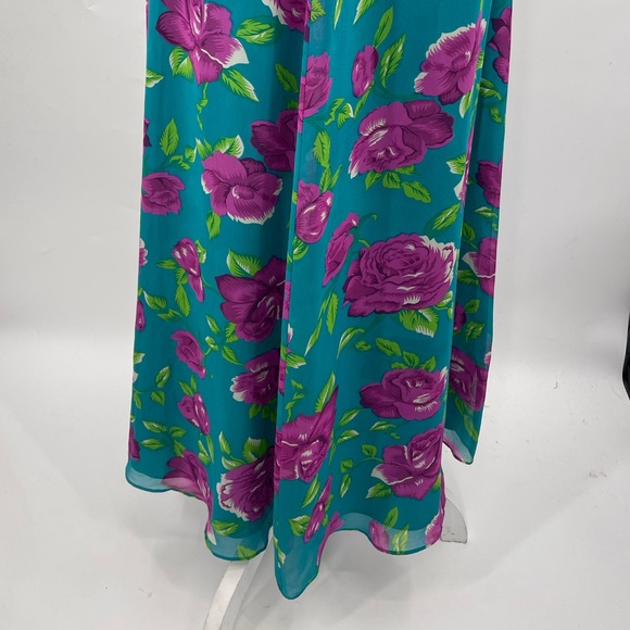 Vintage Betsey Johnson 100% Silk Maxi Dress 90’s 2000’s Silk Moroccan Rose Dress - Picture 3 of 6